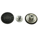 17mm Black Jeans Buttons with Pins (Pack of 8)